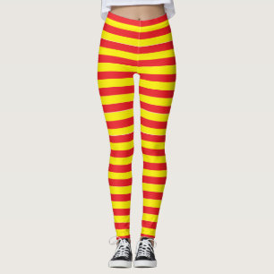 Leggings coupés rouge et jaune