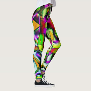 Leggings Coupes tordues colorées de chaux..., rayures entai