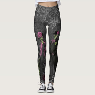 Leggings Couple de squelettes d'Halloween