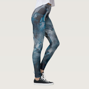 Leggings Coups de pinceau abstraits sombres dans des tons b