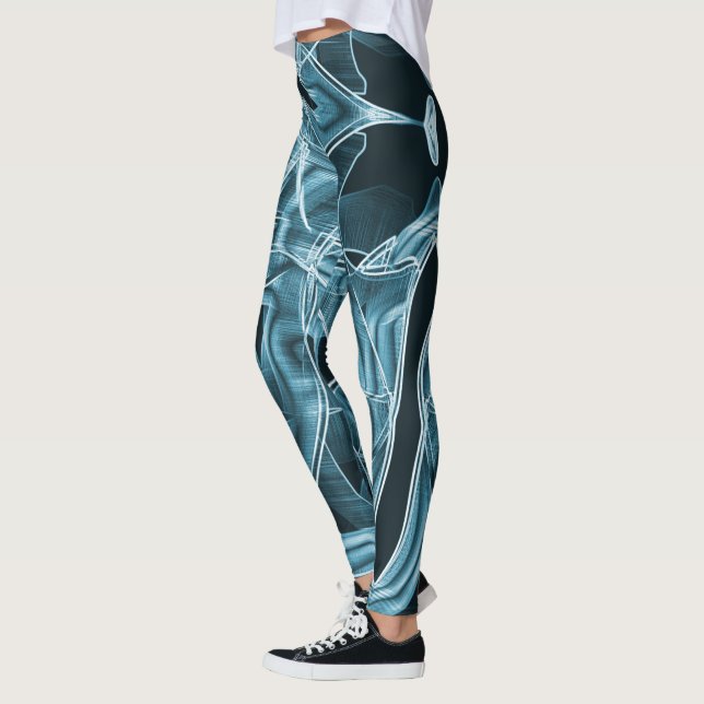 Leggings Courbes de chevauchement comme ruban, relief de né (Gauche)