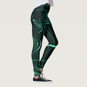 Leggings Courbes pointues en mélange vert jungle et néo m