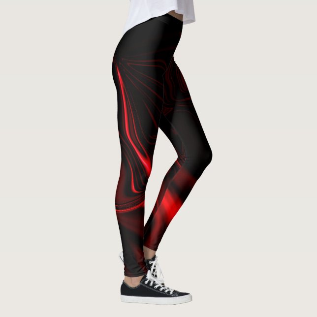 Leggings Courbes rouges ou ondulations en arrière - plan fo (Droite)