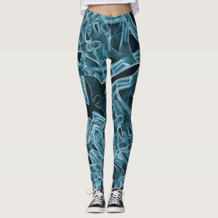 Leggings Courbes ruban, néon bleu avec relief et chevauchem