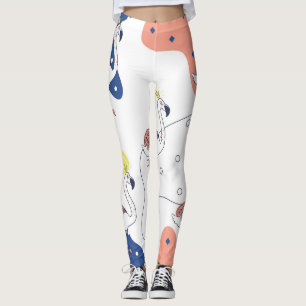 Leggings Couronne Flamant rose : Abstraite Vintage sans cou