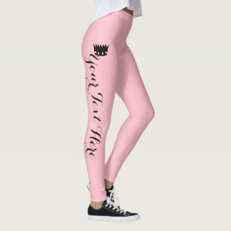 Leggings Couronne Personnalisée Rose Pâle