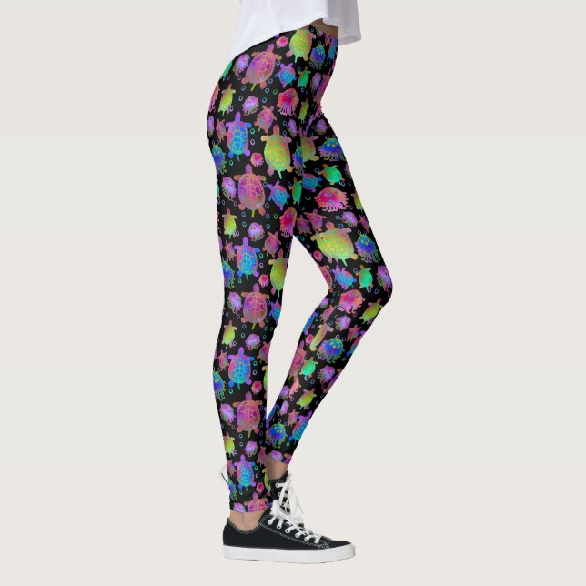 Leggings Course avec tortues dans le Pitch of Night (Droite)