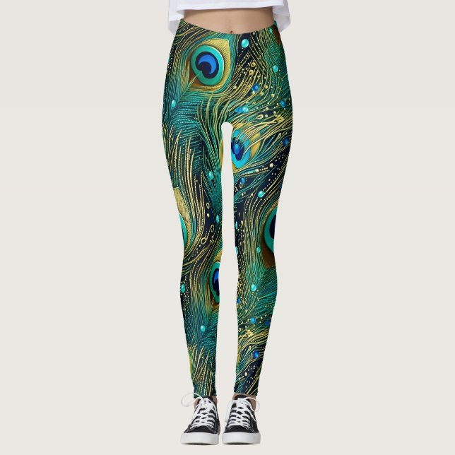 Leggings Coussin de jet Peacock Passion (Devant)