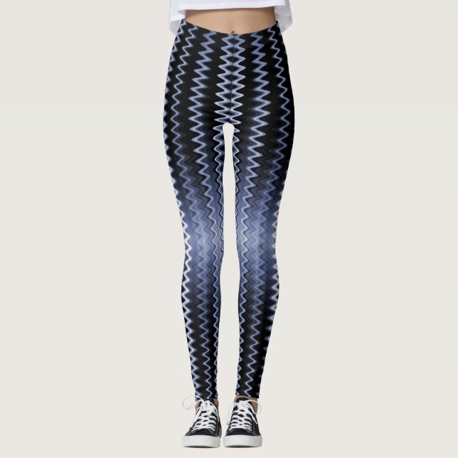 Leggings Coussin Motif d'accentuation bleu vague (Devant)
