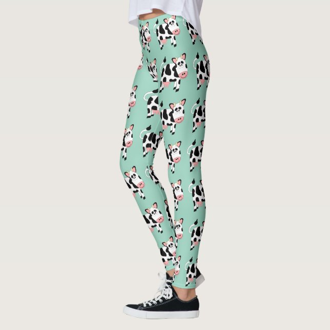 Leggings Cow Design You Choose Background Colour (Gauche)