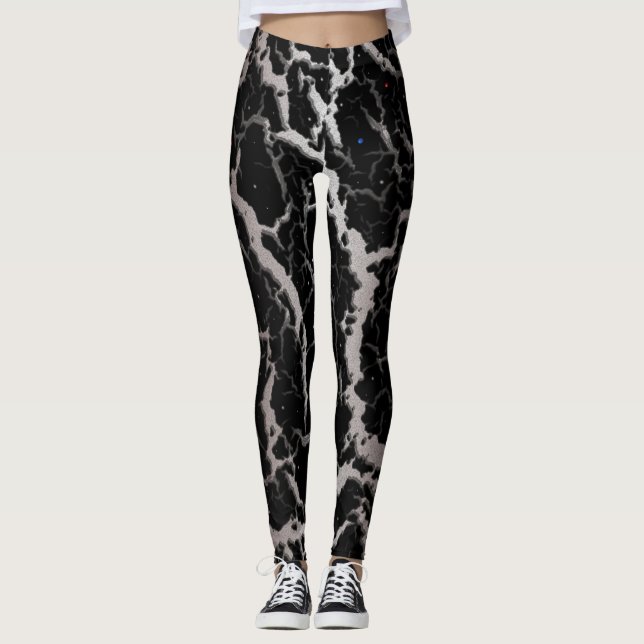 Leggings Cracked Space Lava - White/Brown (Devant)