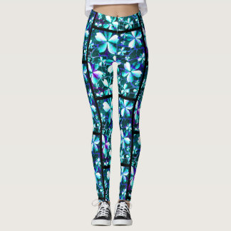 Leggings Cracker Motif bleu violet Turquoise