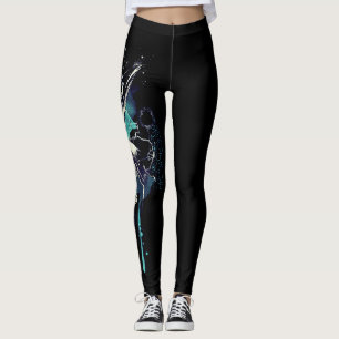 Leggings Crâne abstrait d'oiseau