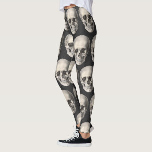 Leggings Crâne d'anatomie humaine vintage, squelette d'Hall