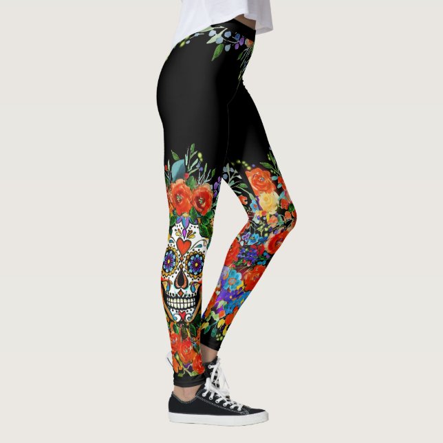 Leggings Crâne de sucre floral (Droite)