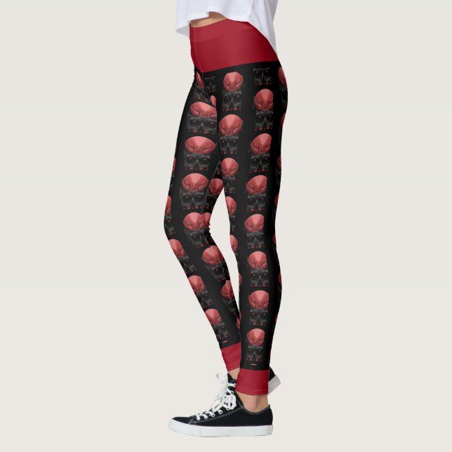 Leggings Crâne d'Halloween effrayant (Gauche)