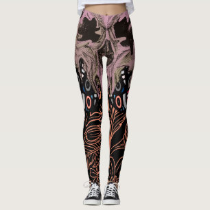 Leggings crâne Gothique Amateurs Floral Romantique Squelett