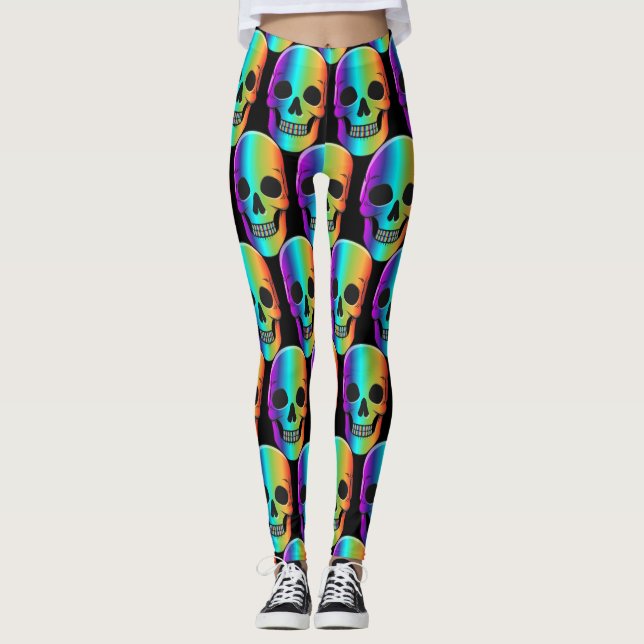 Leggings Crâne humain psychédélique Thunder_Cove (Devant)