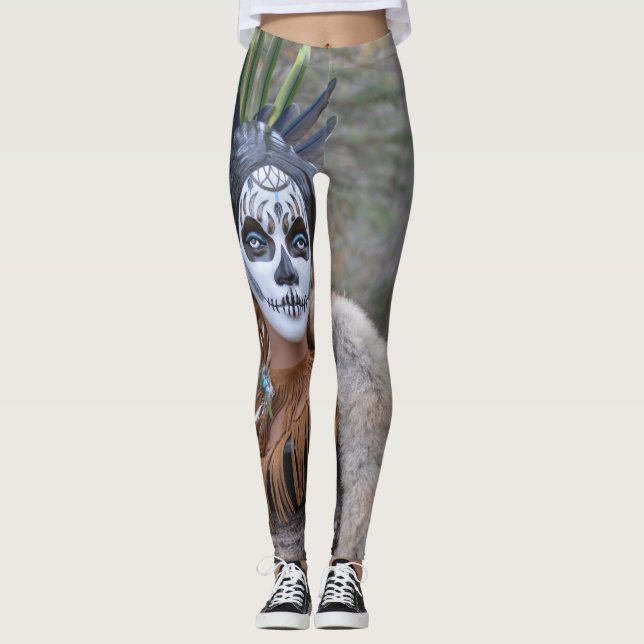 Leggings Crâne indigène de sucre (Devant)