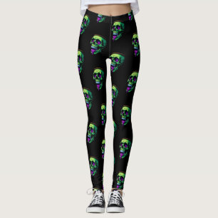 Leggings crâne néon Cauldron hantée parti gothique Hallowee