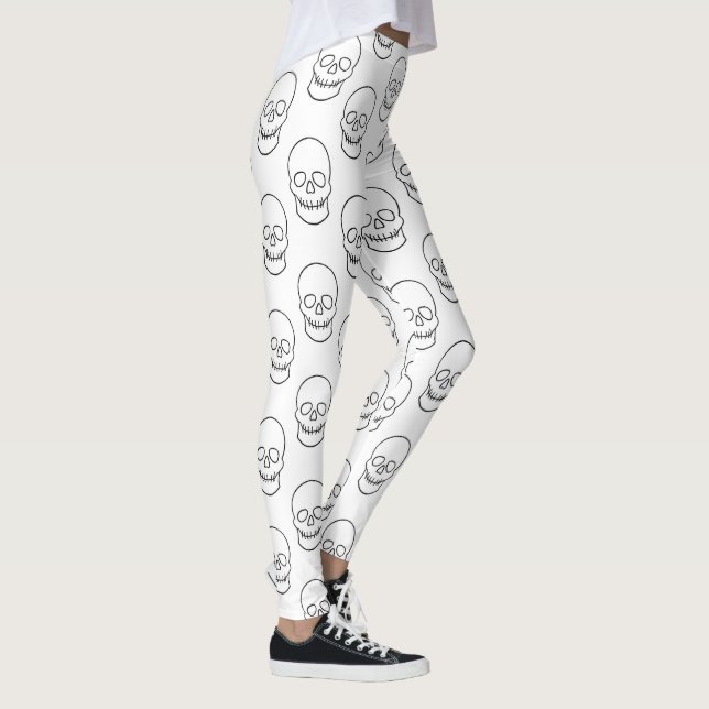 Leggings Crâne - noir et blanc (Droite)
