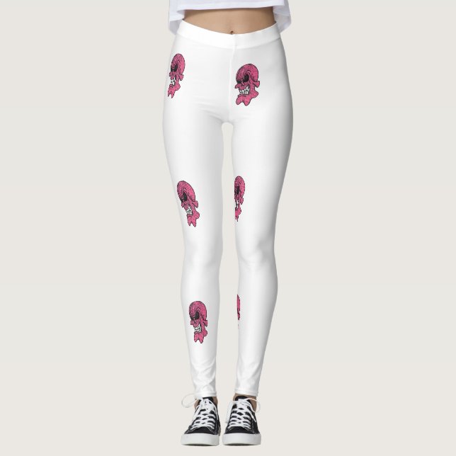 Leggings crâne rose (Devant)