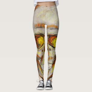 Leggings Crâne tiré à la main