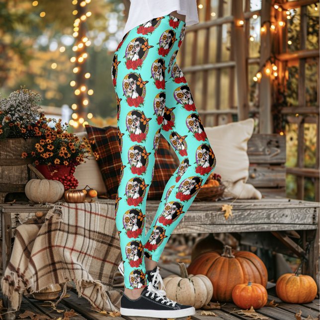 Leggings Crânes à sucre Art Nouveau (Créateur téléchargé)
