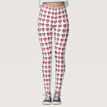 Leggings Crânes avec Coeurs rouges Motif Halloween<br><div class="desc">Célébrez Halloween avec cette légende d'Halloween unique et moderne avec des crânes blancs au coeur rouge.</div>