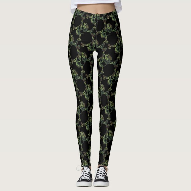 Leggings Crânes de camouflage (Devant)