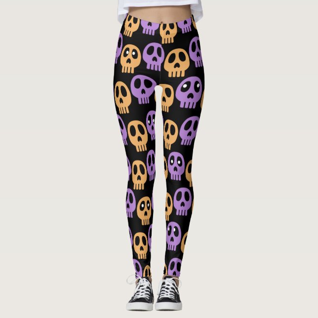 Leggings Crânes d'Halloween (Devant)