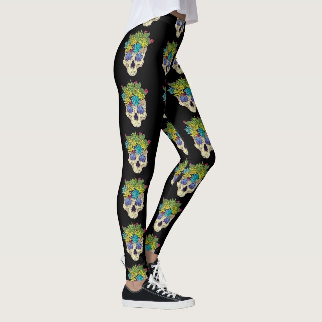 Leggings Crânes et Succulentes (Droite)