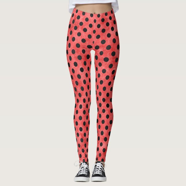 Leggings Crânes rouges et série Tournesol Conception 4  (Devant)