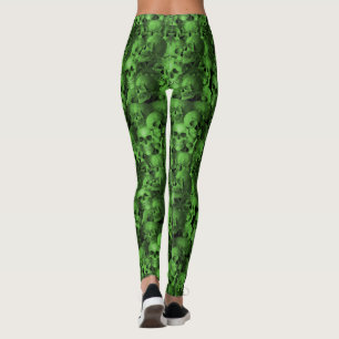 Leggings Crânes verts et noirs