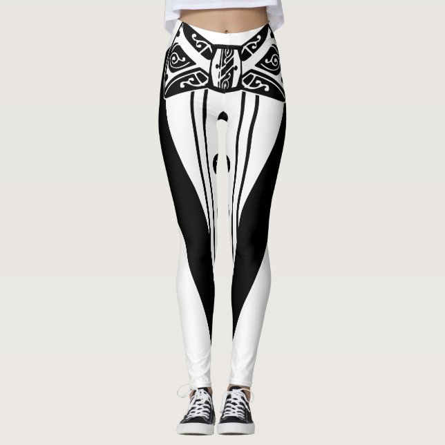 Leggings Cravate Bow Noir Et Tux (Devant)