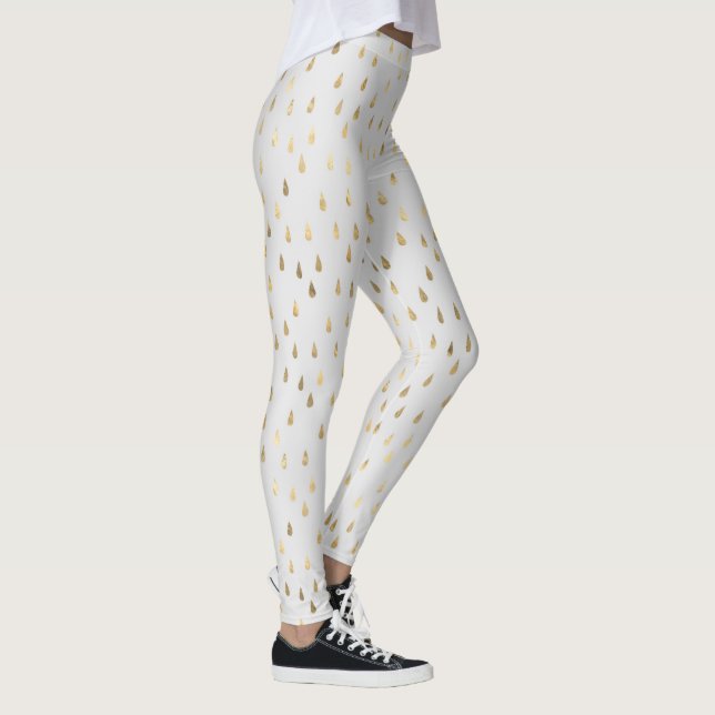 Leggings Cream Gold Raindrop Modern tendance Yoga (Droite)