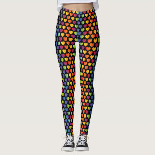 Leggings Création élégante de cœur arc-en-ciel minimaliste