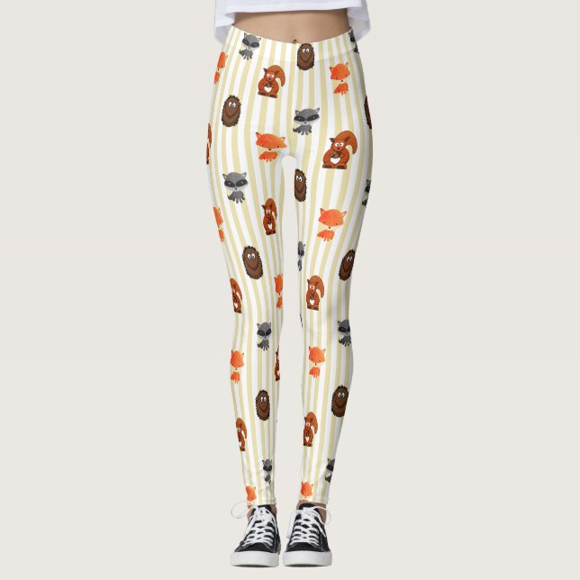 Leggings Créatures de bois mignonnes Légendes de femmes thé (Devant)