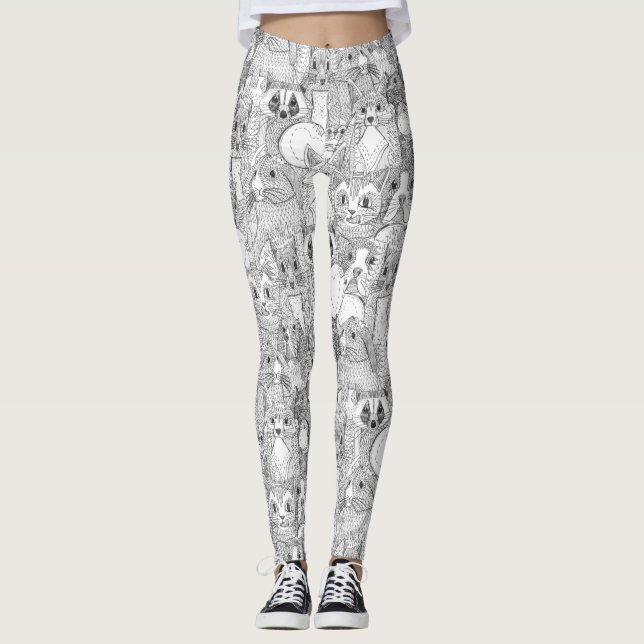 Leggings créatures de point de croix folles (Devant)