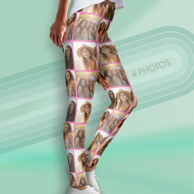 Leggings Créer un collage photo personnalisé avec 4 photos (Custom Leggings with 4 Photos)