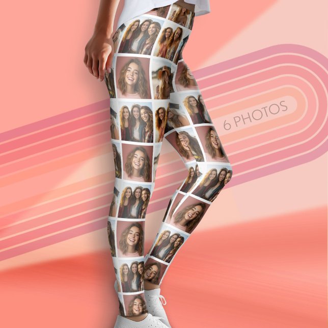 Leggings Créer un collage photo personnalisé avec 6 photos (Custom Leggings with 6 Photos)