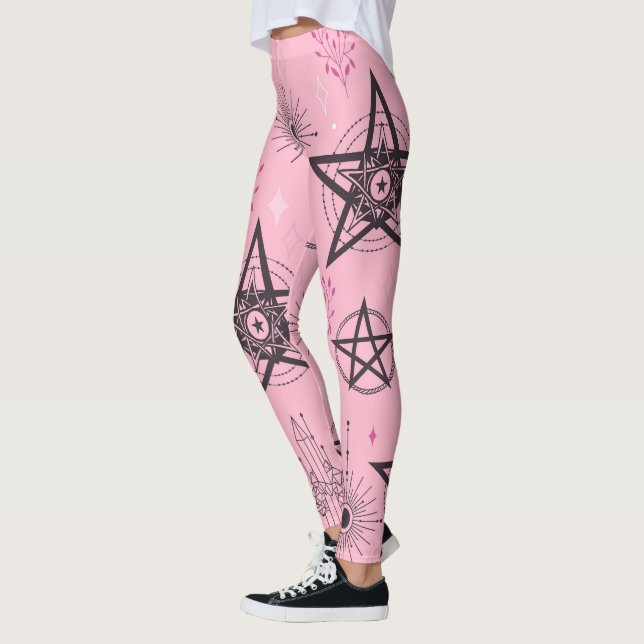Leggings Créez Vos Propres Cristaux Roses avec Pentacles No (Gauche)