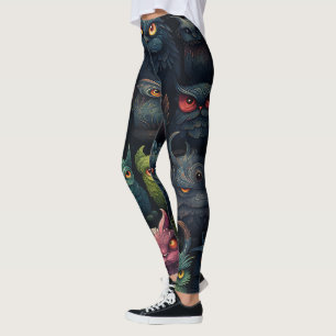 Leggings Créez Vos Propres Hiboux Gobelins Sauvages Noirs