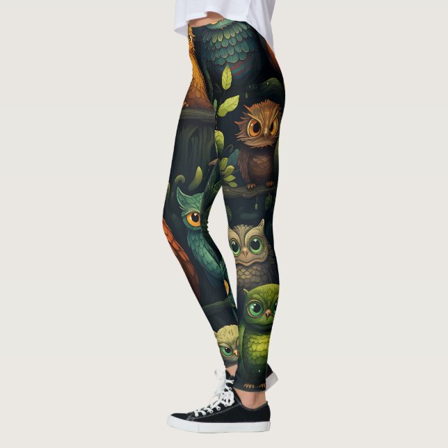 Leggings Créez Vos Propres Hiboux Originaux Noirs (Gauche)