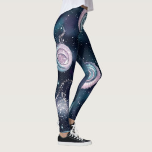 Leggings Créez vos propres spirales fractales sarcelle viol