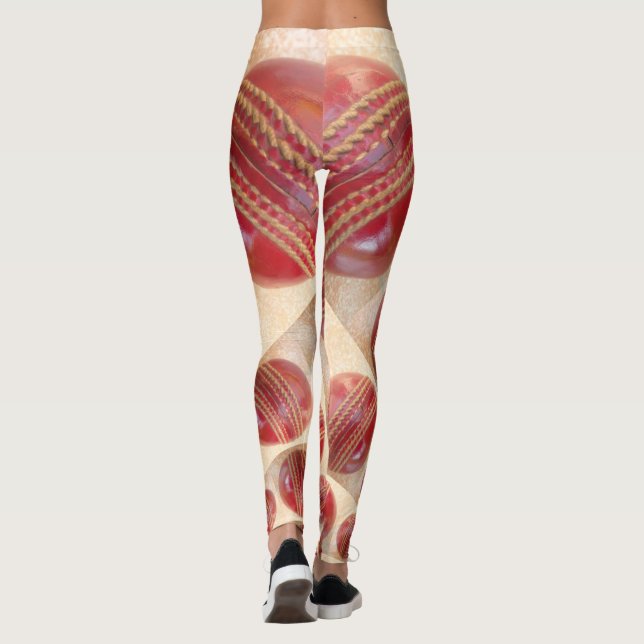Leggings Créez vos propres sports de balle de cricket drôle (Dos)