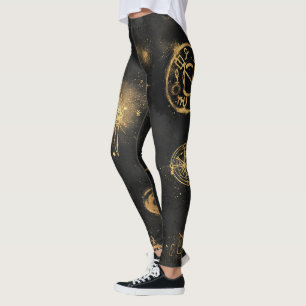 Leggings Créez vos propres symboles de sorcellerie dorés no