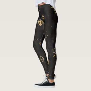 Leggings Créez Vos Propres Symboles de Sorcière en Or Noir
