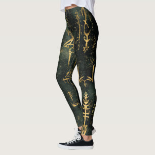Leggings Créez Vos Propres Symboles Sacrés Noir Or Sarcelle