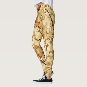 Leggings Créez Votre Propre Collage Musical Doré